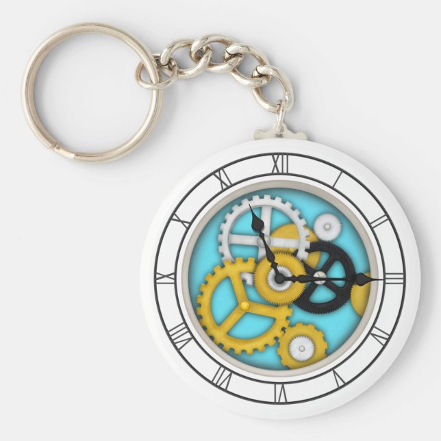 Porte-clés Illusion d'horlogerie visible Horloge fantaisie Ar (Devant)