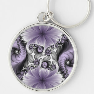 Porte-clés Illusion Lilac Abstrait Floral Fractal Art Imagina