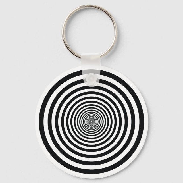 Porte-clés illusion vertigineuse cercle noir et blanc art vo1 (Recto)