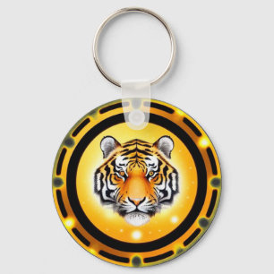 Porte-clés Illustration abstraite de tigre gras