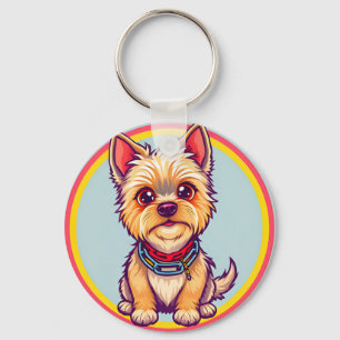 Porte-clés Illustration adorable de chien de dessin