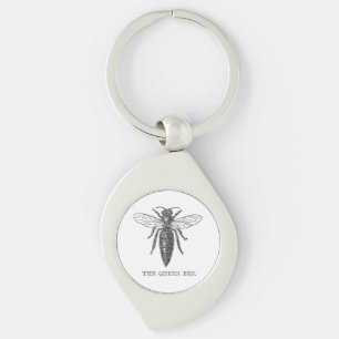 Porte-clés Illustration Antique d'Insecte de Bourdon Reine Ab