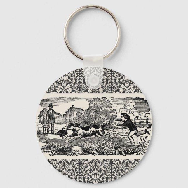 Porte-clés Illustration antique victorienne d'art de compagni (Recto)