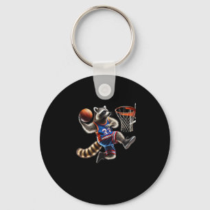 Porte-clés Illustration artistique de dunk de basket-ball de