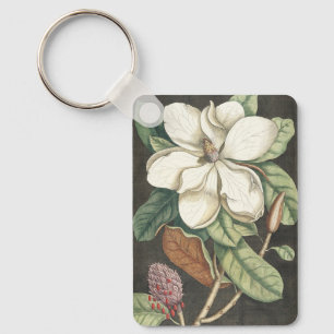 Porte-clés Illustration botanique vintage de magnolia de Cate