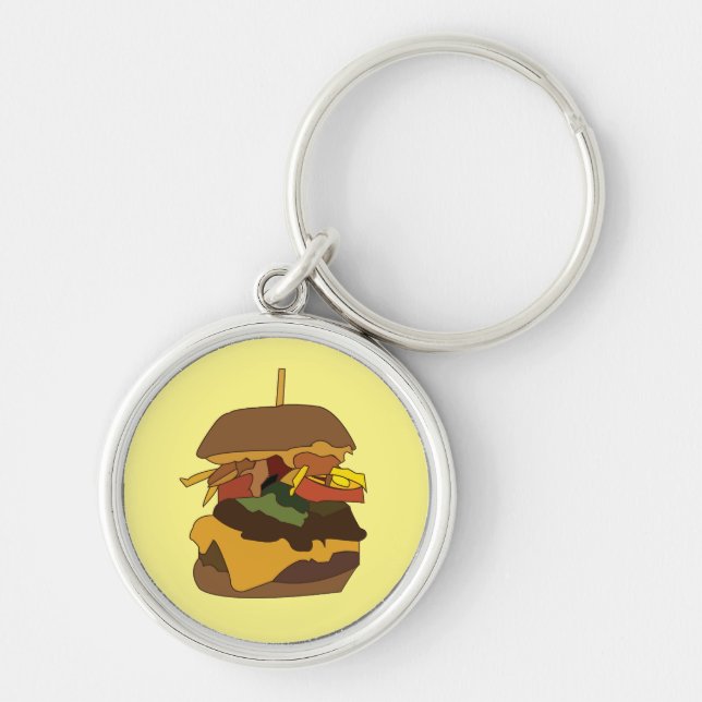 Porte-clés Illustration Burger Hamburger Burger Amour     (Devant)