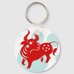 PORTE-CLÉS ILLUSTRATION CHINOISE DE PAPERCUT ZODIAC OX