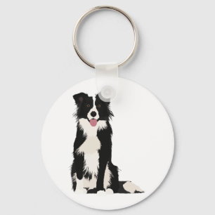 Porte-clés Illustration Collie Bordure !