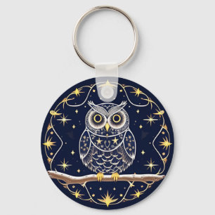 Porte-clés Illustration complexe de hibou nocturne