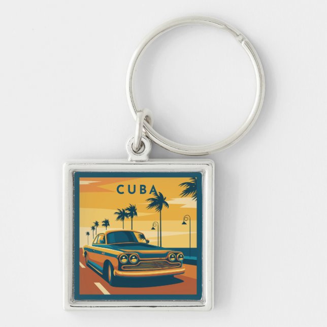 Porte-clés Illustration Cuba (Devant)