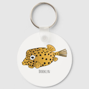 Porte-clés Illustration de boxfish jaune