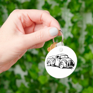Porte-clés Illustration de camionnette agricole vintage