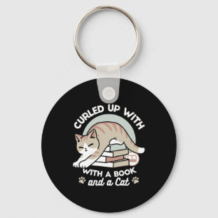 Porte-clés Illustration de chat Lover - Curled Up & Cosy