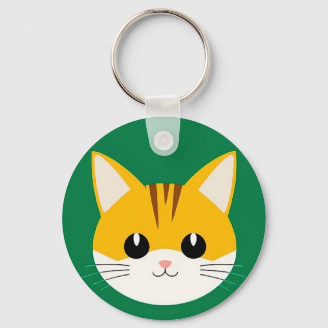 Porte-clés Illustration de chat mignon (Recto)
