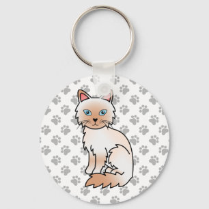 Porte-clés Illustration de chat mignon Birman / Ragdoll point