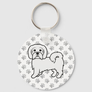 Porte-clés Illustration de chien de dessin animé mignon Coton
