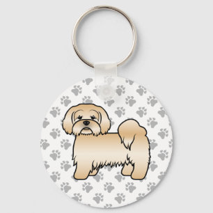 Porte-clés Illustration de chien de dessin animé mignon Lhasa