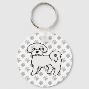 Porte-clés Illustration de chien de dessin animé mignon malta