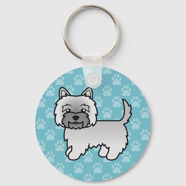 Porte-clés Illustration de chien de dessin animé Terrier Cair (Recto)