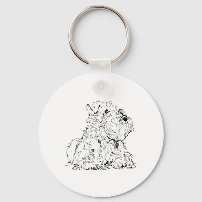 Porte-clés Illustration de chien Schnauzer miniature (Recto)