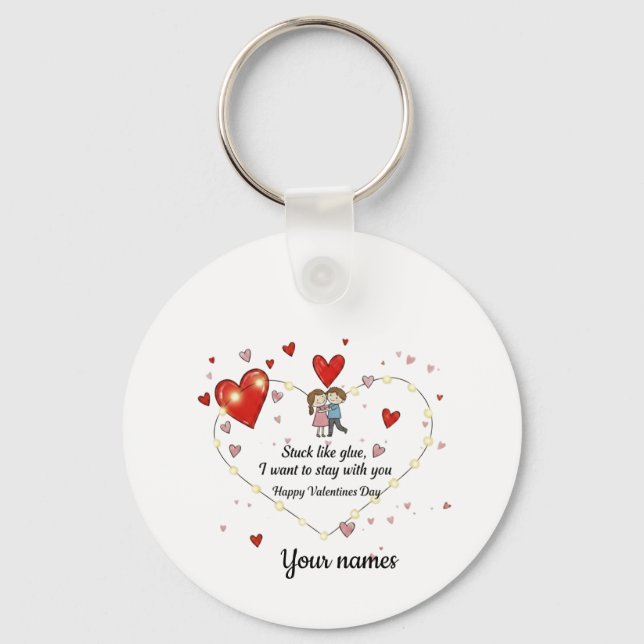 Porte-clés Illustration de cœur mignon (Recto)