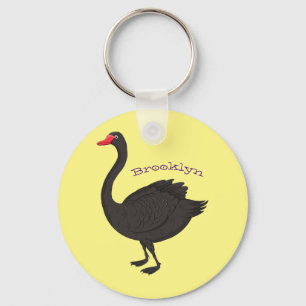 Porte-clés Illustration de cygne noir