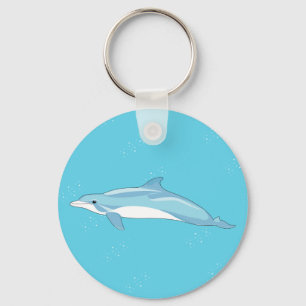 Porte-clés Illustration de dauphin bleu côtier océanique