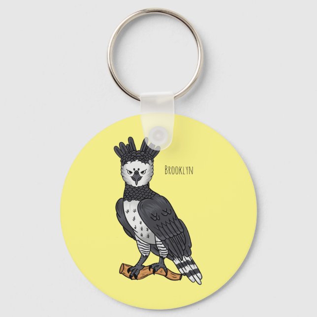 Porte-clés Illustration de dessin animé d'aigle harpie (Recto)