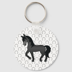 Porte-clés Illustration de dessin animé mignon de cheval trot