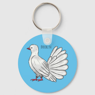 Porte-clés Illustration de dessin d'oiseau pigeon sauvage