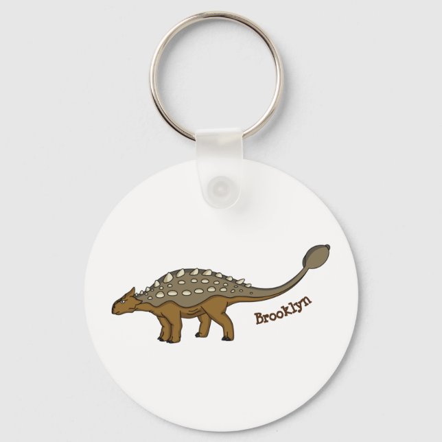 Porte-clés Illustration de dinosaure blindé Ankylosaurus (Recto)
