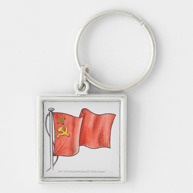 Porte-clés Illustration de drapeau soviétique (Devant)