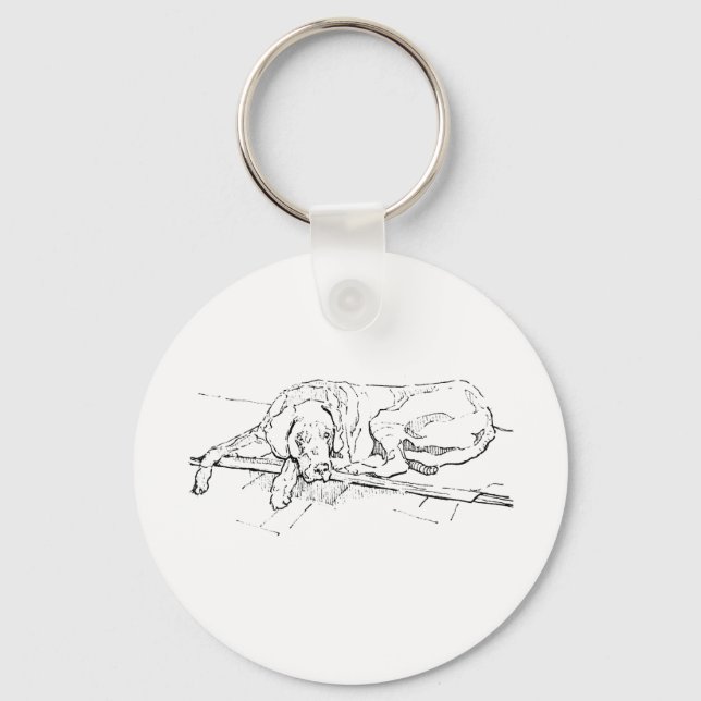 Porte-clés Illustration de Grand Danois à l'encre (Recto)