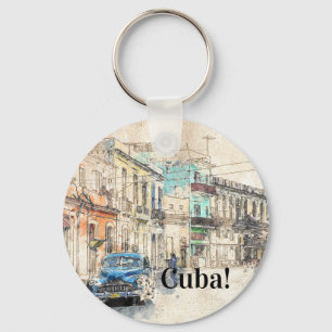 Porte-clés Illustration de havana Cuba