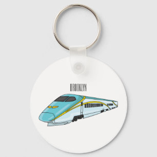 Porte-clés Illustration de la bande dessinée d'un train à bal
