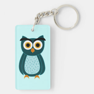 Porte-clés Illustration de la chouette bleue