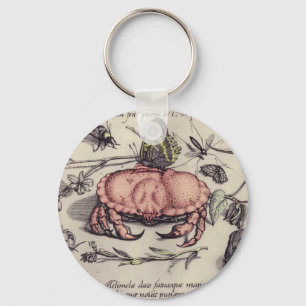 Porte-clés Illustration de la fleur d'insectes botaniques du 
