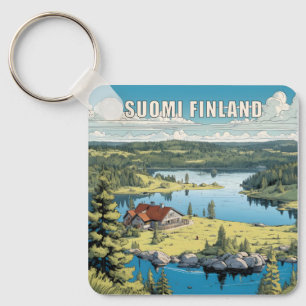 Porte-clés Illustration de la nature finlandaise
