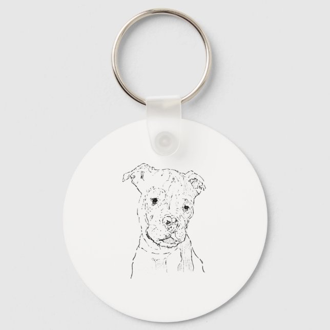 Porte-clés Illustration de l'Am Staffordshire Terrier (Recto)