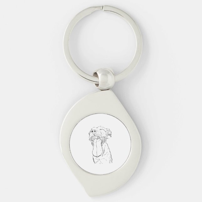 Porte-clés Illustration de l'Am Staffordshire Terrier (Devant)