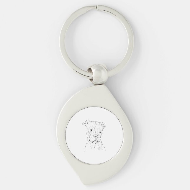 Porte-clés Illustration de l'Am Staffordshire Terrier (Devant)