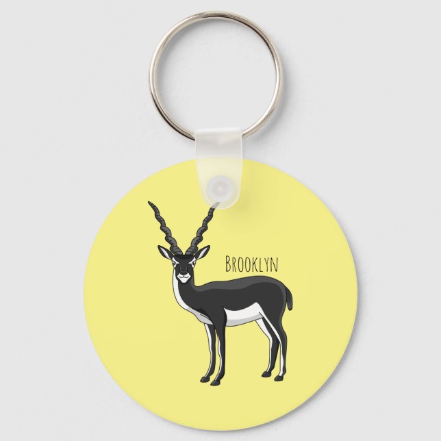 Porte-clés Illustration de l'antilope Blackbuck (Recto)