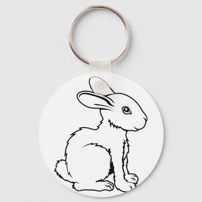 Porte-clés Illustration de lapin stylisé (Recto)
