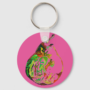 Porte-clés Illustration de l'aquarelle pop art aux fruits à p