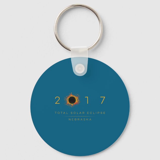 Porte-clés Illustration de l'éclipse solaire totale Nebraska  (Recto)