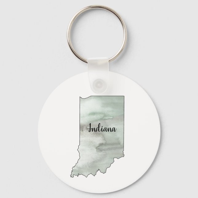 Porte-clés Illustration de l'état de l'Indiana (Recto)