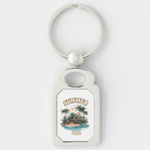 Porte-clés Illustration de l'île tropicale Vibe été