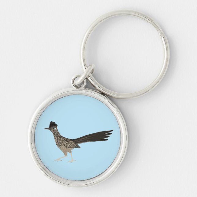 Porte-clés Illustration de l'oiseau cool Roadrunner (Devant)