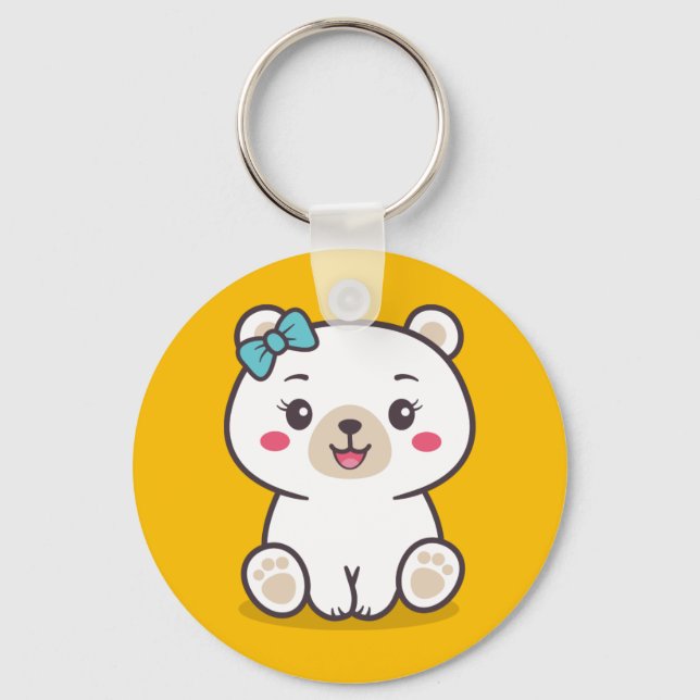 Porte-clés Illustration de l'ours en peluche (Recto)