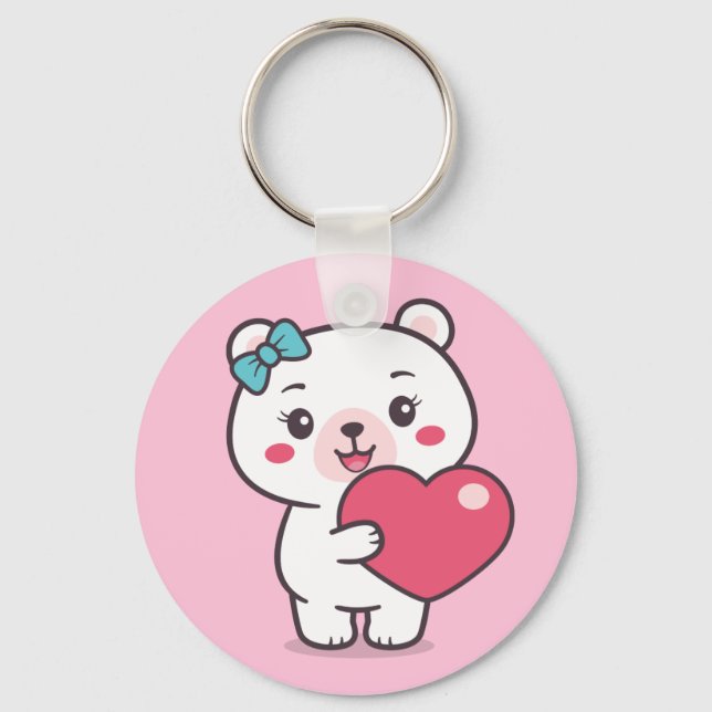 Porte-clés Illustration de l'ours en peluche (Recto)